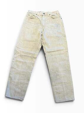 Vintage Levi's 550 Relaxed Fit Orange Tab Jeans 32 x 36 (Hemmed to 31”) Cream